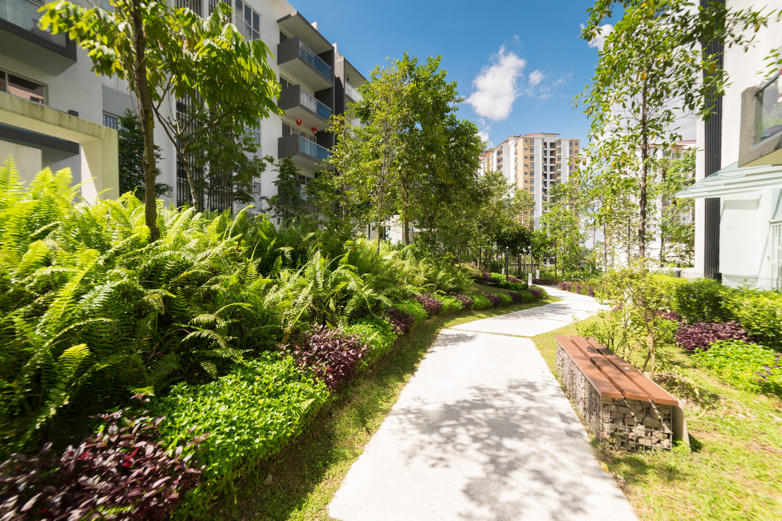 Modern Residential Buildings With Outdoor Facilities,green, Faca