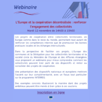 "L’Europe et la coopération décentralisée : renforcer l’engagement des collectivités " @ en ligne